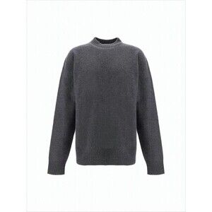 Jil Sander Classic Grey Wool Sweater With Crew Neckline And Ribbed Details - NWT